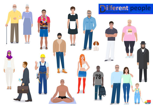 Different people, abstraction vector illustration