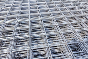 Pile of reinforcing mesh, armature, background, pattern