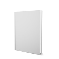 Vector book template, upright, realistic design, isolated on white