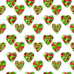 Colorful Vector seamless pattern of beautiful hearts. The best for Valentine's Day, Wedding and Birthday design.