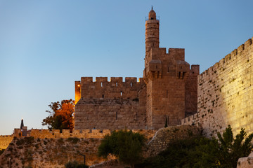 Naklejka premium King David tower near midnight