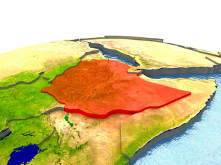 Ethiopia on Earth in red