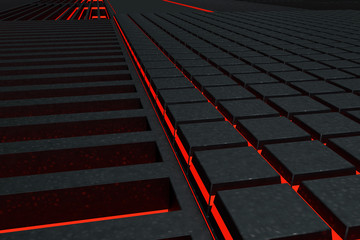 Futuristic technological or industrial background made from meta