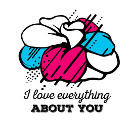 Vector illustration of colorful blue and red abstract compositio