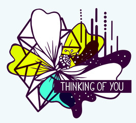 Vector illustration of colorful blue and yellow abstract composi