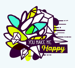 Vector illustration of colorful blue and yellow abstract composi