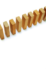 wooden blocks on white background