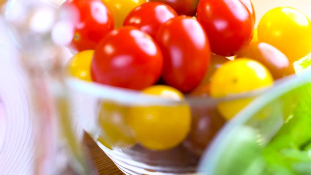 preparing fresh ceasar salad