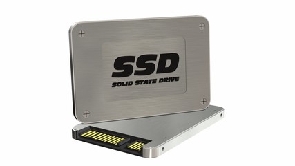 SSD drive - State solid drives isolated on white background