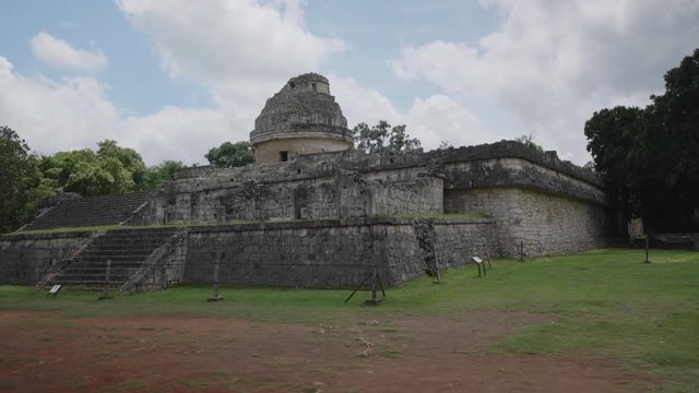 El Caracol, the Observatory, Chichen Itza, Yucatan, Mexico, Central America, Sep 2016, tracking shot
