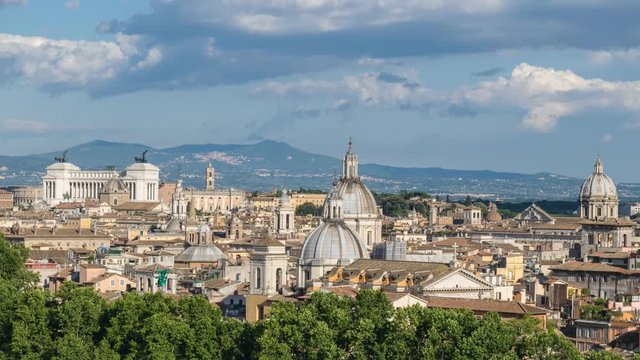 Rome city skyline timelapse, Rome, Italy, 4K Time lapse