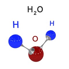molecule water, 3D illustration

