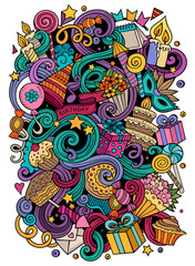 Cartoon hand-drawn doodles holidays illustration