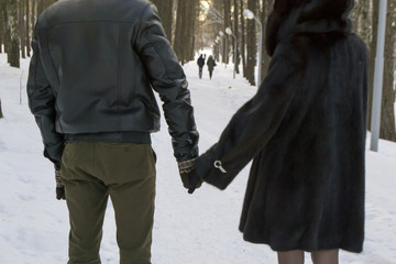 couple in winter Park