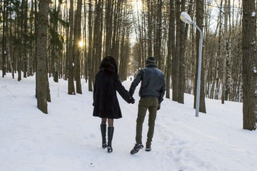 couple in winter Park