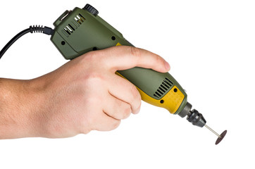 Portable engraving machine in hand