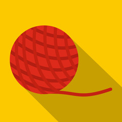Yarn ball toy for cat icon, flat style