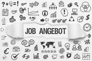 Fototapeta premium Job Angebot / weißes Papier mit Symbole