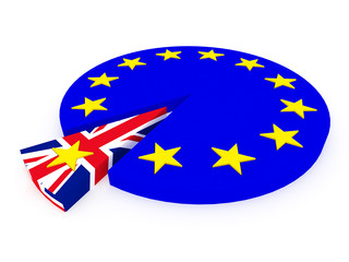 Brexit - United Kingdom departs from European Union - 3D render