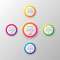 Vector infographic template on the grey gradient background. Four options