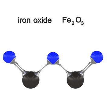 Molecule Iron Oxide, 3D Illustration