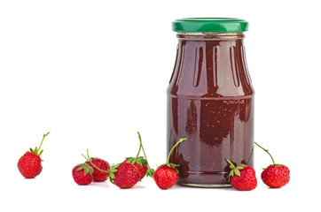 Strawberry jam and berries