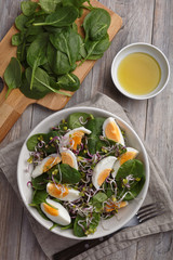 Spinach and eggs salad