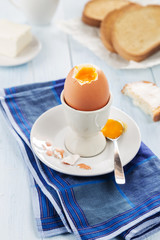 Egg in an egg-cup with toasts