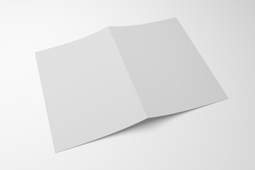 Blank 3D illustration opened magazine mockup showing cover.