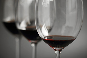 Red wine glasses