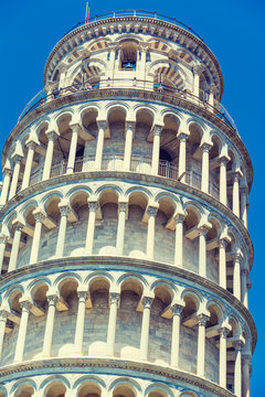 World famous leaning tower in Pisa