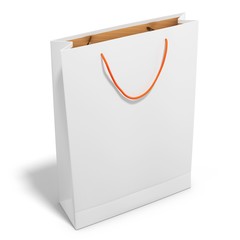 blank white shopping bag