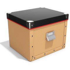 closed folders box with black lid