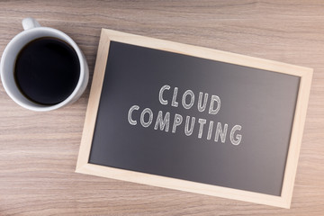 CLOUD COMPUTING word on chalkboard