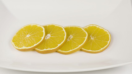 sliced orange on plate