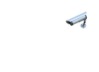 CCTV surveillance camera isolated on white background. Clipping path included. Copy space.