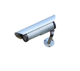 CCTV surveillance camera isolated on white background. Clipping path included.
