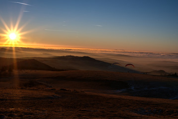 Sonnenuntergang auf der Wasserkuppe/Rhön