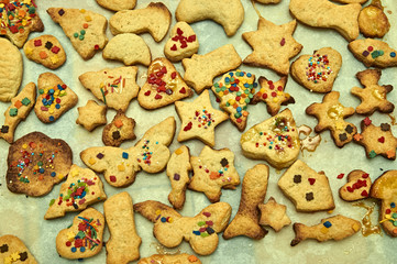 Freshly baked homemade Christmas cookies