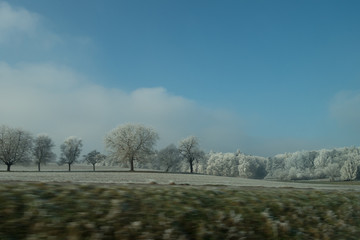 Landschaft im Raureif