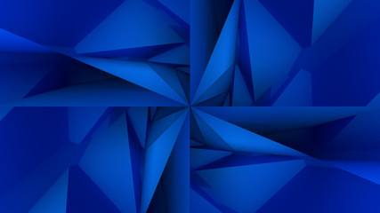 Fototapeta premium Dark Blue Low Poly Geometric Background 3d Rendering