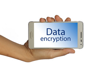 Data encryption concept isolated on white background