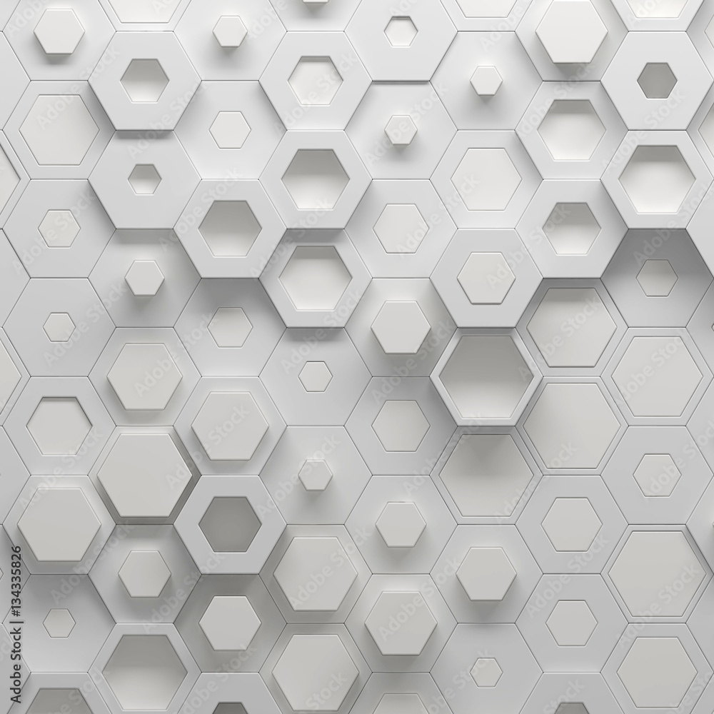 Aufkleber parametric hexagonal pattern, 3d illustration