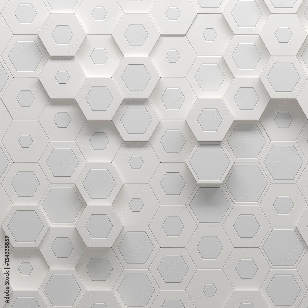 Aufkleber parametric hexagonal pattern, 3d illustration