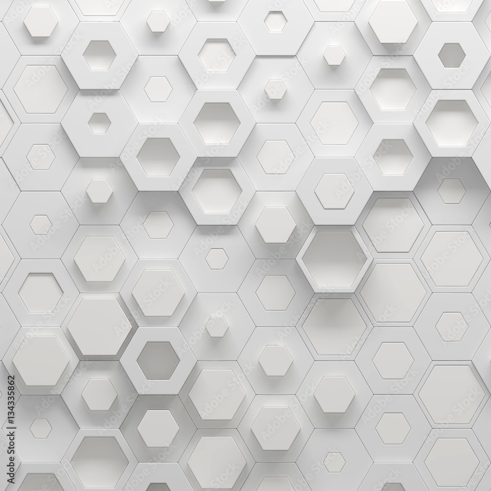 Aufkleber parametric hexagonal pattern, 3d illustration