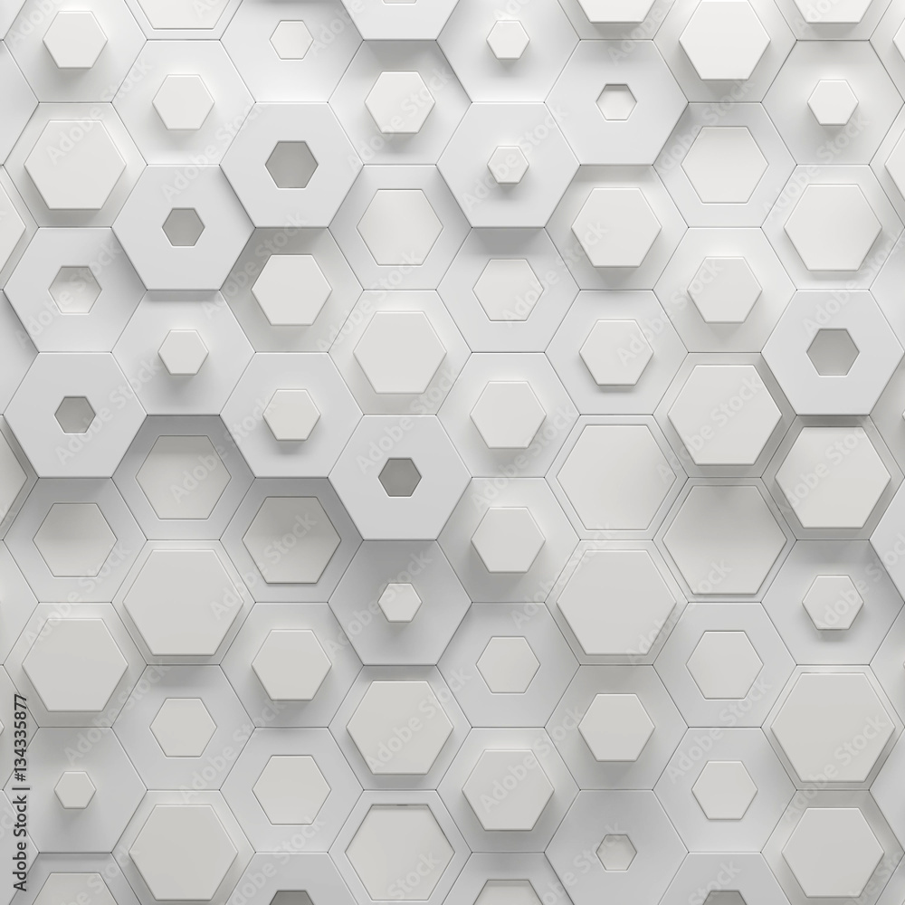 Aufkleber Parametric hexagonal pattern, 3d illustration