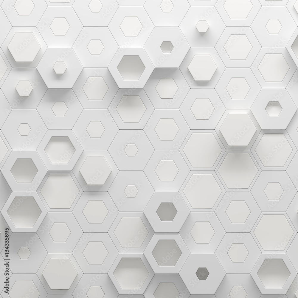 Aufkleber parametric hexagonal pattern, 3d illustration