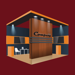 Creative exhibition stand design. Booth template. Corporate identity vector