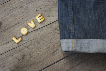 Love spell on the wooden table