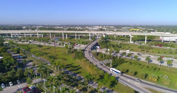 Aerial drone footage of the golden Glades Interchange